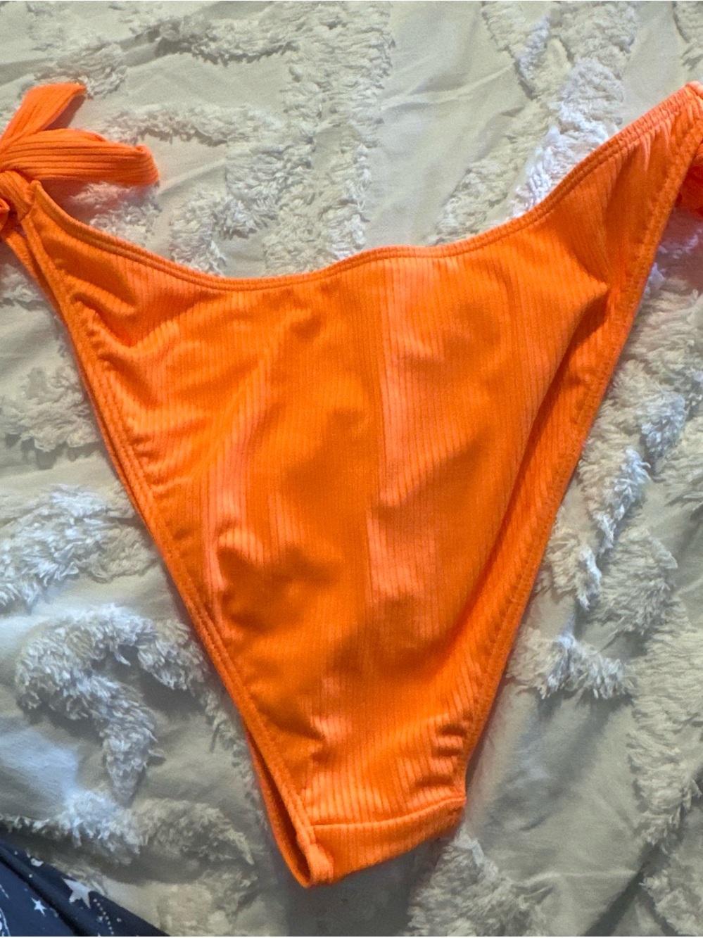Bright Orange Ribbed Bikini Bottom - Picture 2 of 3